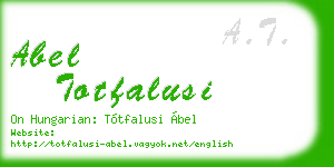 abel totfalusi business card